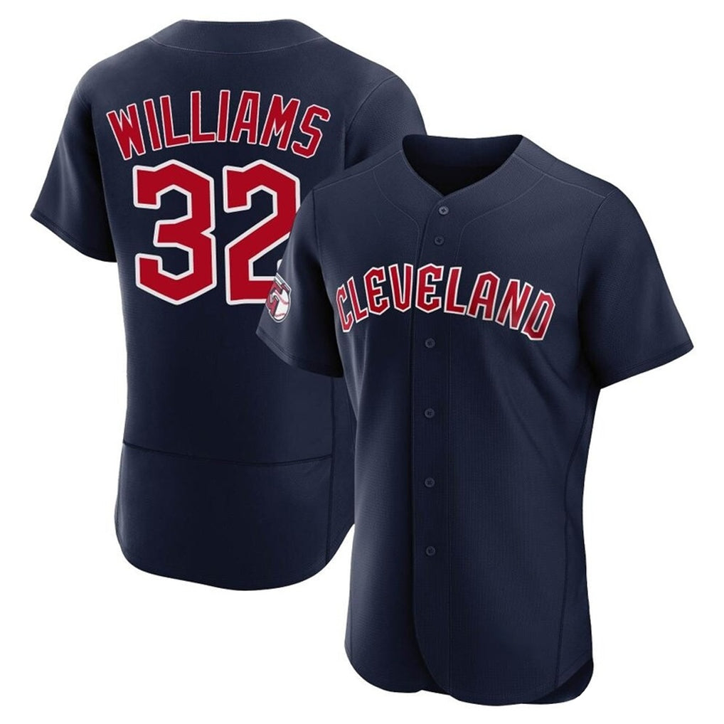 C.Guardians #32 Gavin Williams Player Navy Limited Elite Home Gdoa Stitched Jerseys