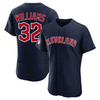 C.Guardians #32 Gavin Williams Player Navy Limited Elite Home Gdoa Stitched Jerseys
