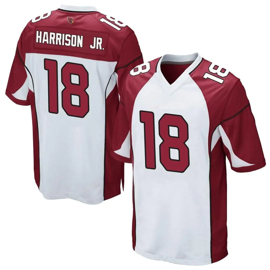 A.Cardinals #18 Marvin Harrison Jr. Player White Game Gdoa Stitched Jerseys
