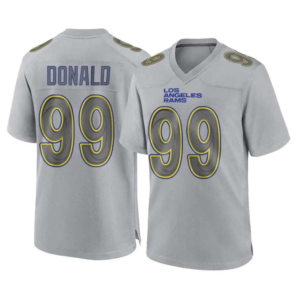 LA.Rams #99 Aaron Donald Player Gray Atmosphere Fashion Home Game Gdoa Stitched Jerseys