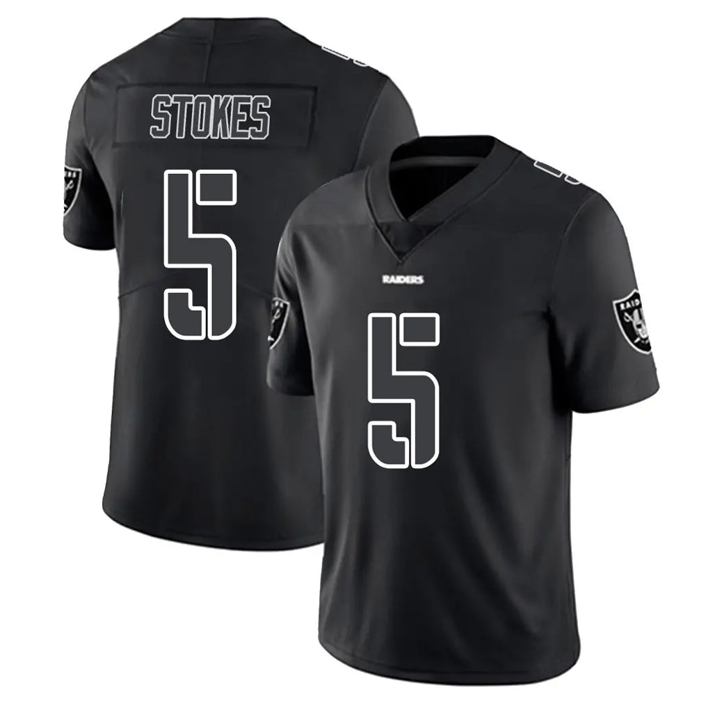 LV.Raiders #5 Eric Stokes Player Black Limited Black Impact Home Game Gdoa Stitched Jerseys
