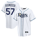 T.Bay Rays #57 Drew Rasmussen Player White Home Game Fdoa Stitched Jerseys