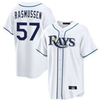 T.Bay Rays #57 Drew Rasmussen Player White Home Game Fdoa Stitched Jerseys