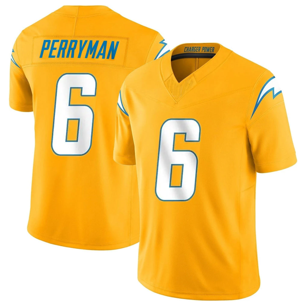 LA.Chargers #6 Denzel Perryman Player Gold Limited Vapor F.U.S.E. Home Game Gdoa Stitched Jerseys