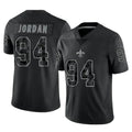 NO.Saints #94 Cameron Jordan Player Black Limited Reflective Home Game Gdoa Stitched Jerseys