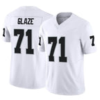 LV.Raiders #71 DJ Glaze Player White Limited Vapor F.U.S.E. Home Game Gdoa Stitched Jerseys