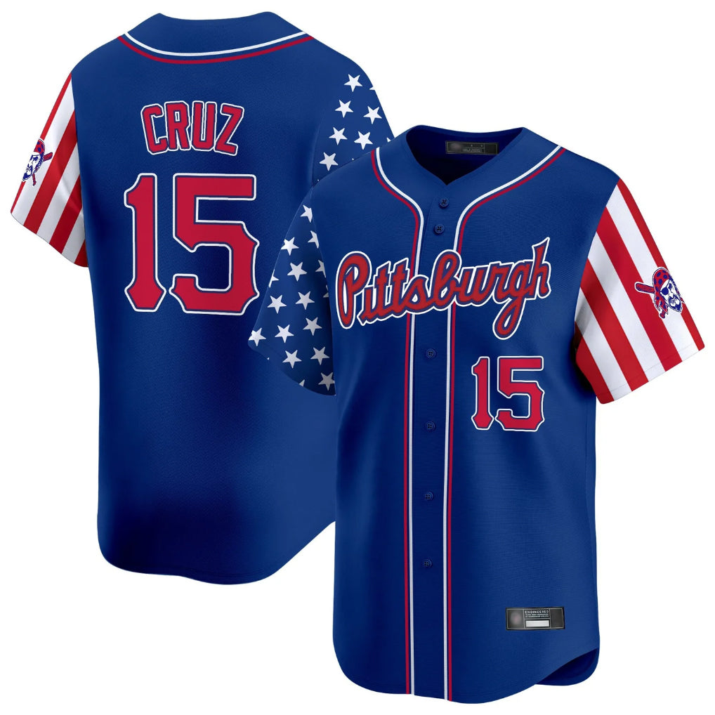 P.Pirates #15 Oneil Cruz Player Royal 2025 Independence Day Vapor Premier Limited Fdoa Stitched Jerseys