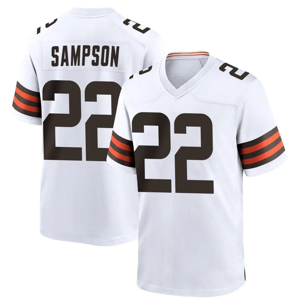 C.Browns #22 Dylan Sampson Player White Home Game Gdoa Stitched Jerseys