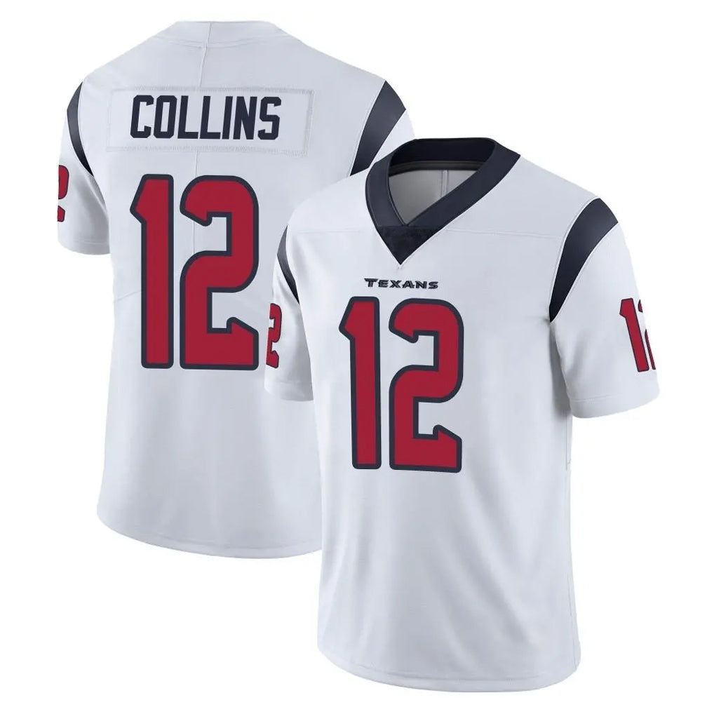 H.Texans #12 Nico Collins Player White Limited Vapor Untouchable Home Game Gdoa Stitched Jerseys