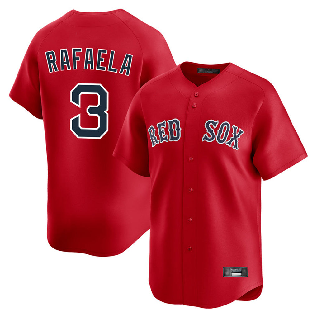 B.Red Sox #3 Ceddanne Rafaela Player Red Limited Home Game Gdoa Stitched Jerseys