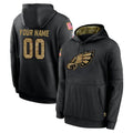 Custom P.Eagles Black Salute to Service Hoodies Limited Game Any Name & Numbers Gdoa Stitched Jerseys