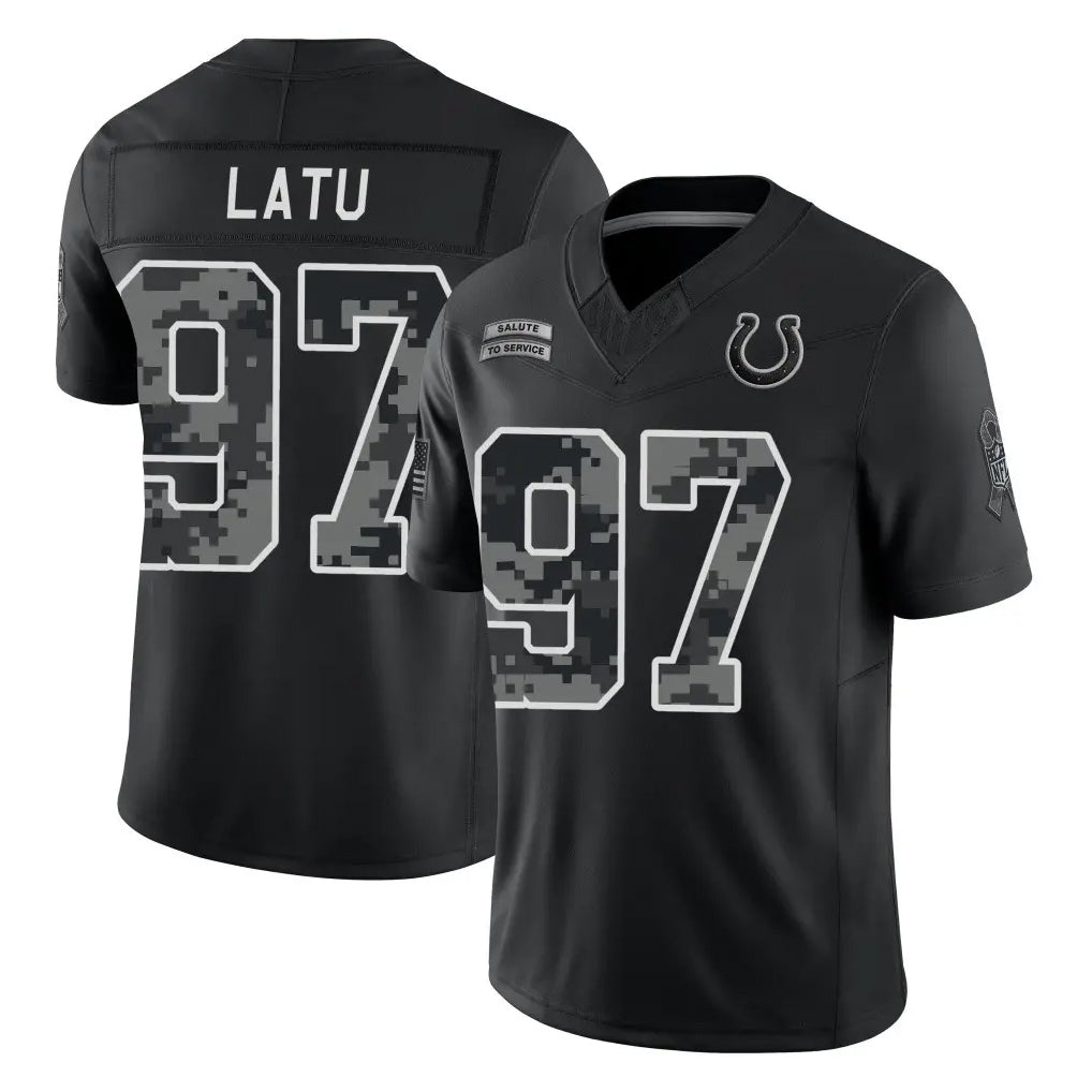 IN.Colts #97 Laiatu Latu Player Black Limited 2026 Salute to Service Home Game Gdoa Stitched Jerseys