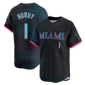 M.Marlins #1 Connor Norby Player Black City Connect Home Limited Fdoa Stitched Jerseys