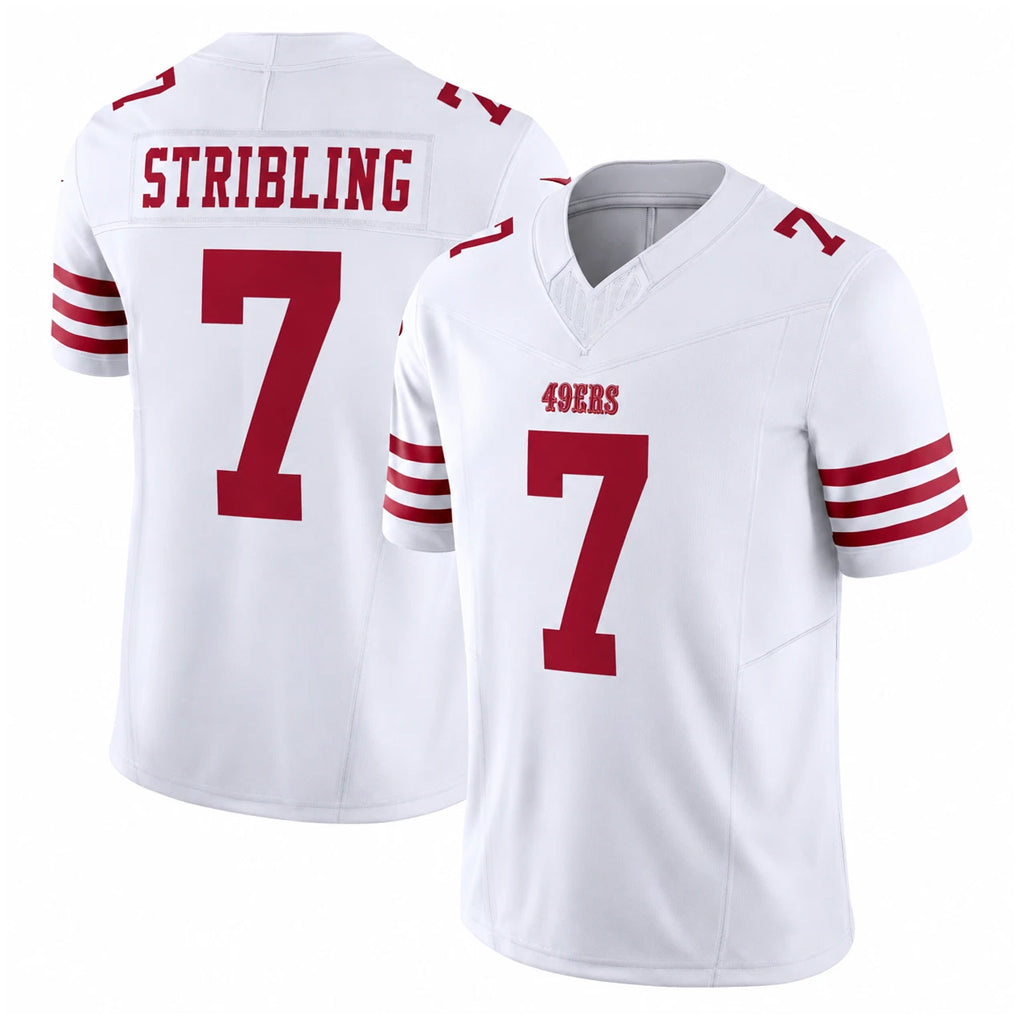SF.49ers #7 De'Zhaun Stribling Player White Limited Vapor F.U.S.E. Home Game Gdoa Stitched Jerseys