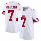 SF.49ers #7 De'Zhaun Stribling Player White Limited Vapor F.U.S.E. Home Game Gdoa Stitched Jerseys