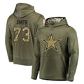 D.Cowboys #73 Tyler Smith Player Olive Salute to Service Pullover Hoodies Home Game Gdoa Stitched Jerseys