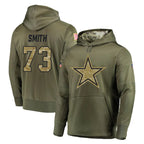 D.Cowboys #73 Tyler Smith Player Olive Salute to Service Pullover Hoodies Home Game Gdoa Stitched Jerseys