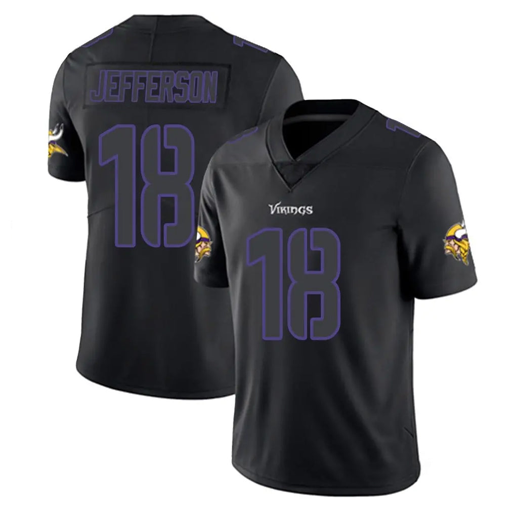 M.Vikings #18 Justin Jefferson Player Black Impact LImited Home Game Gdoa Stitched Jerseys