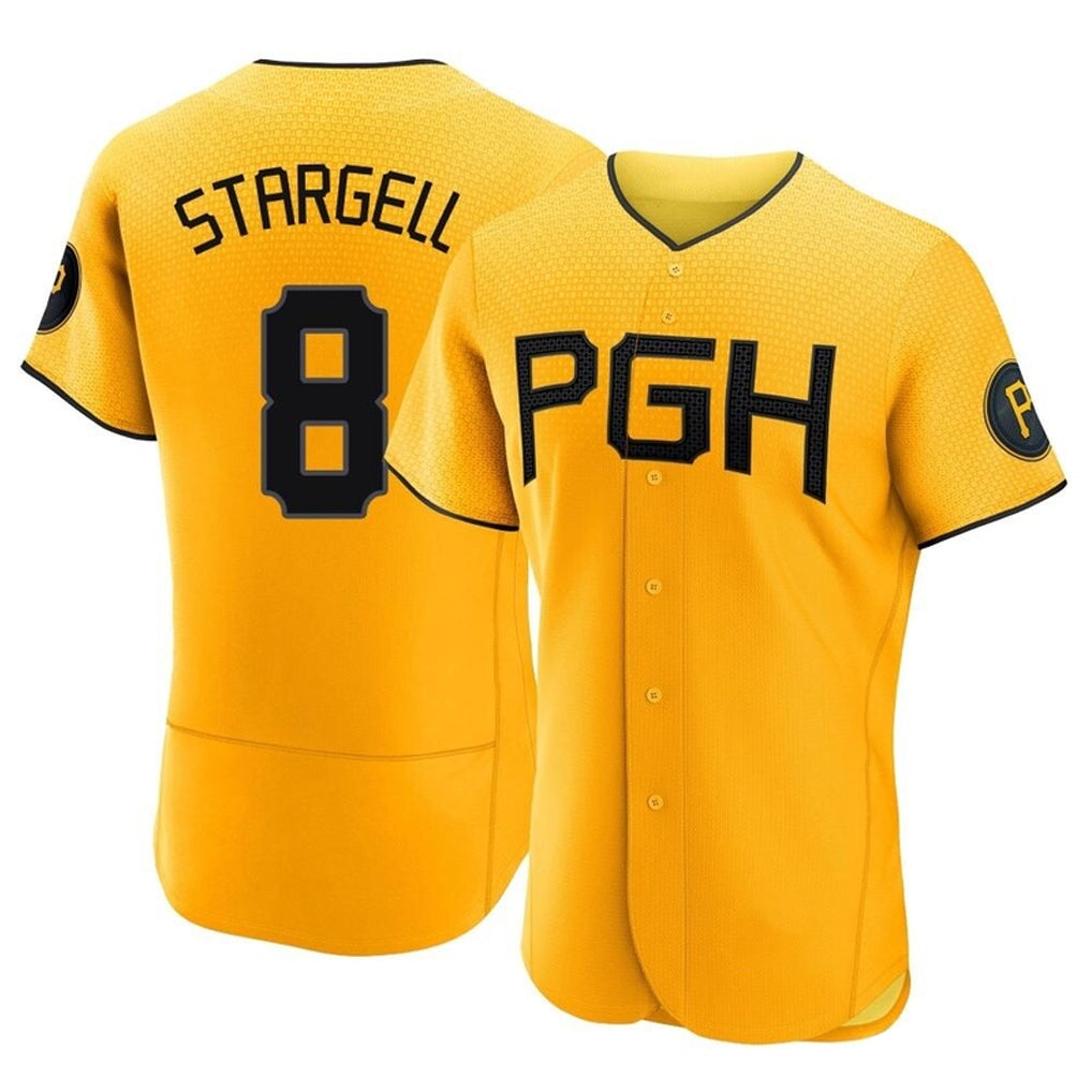 P.Pirates #8 Willie Stargell Player Gold City Connect Home Limited Elite Fdoa Stitched Jerseys