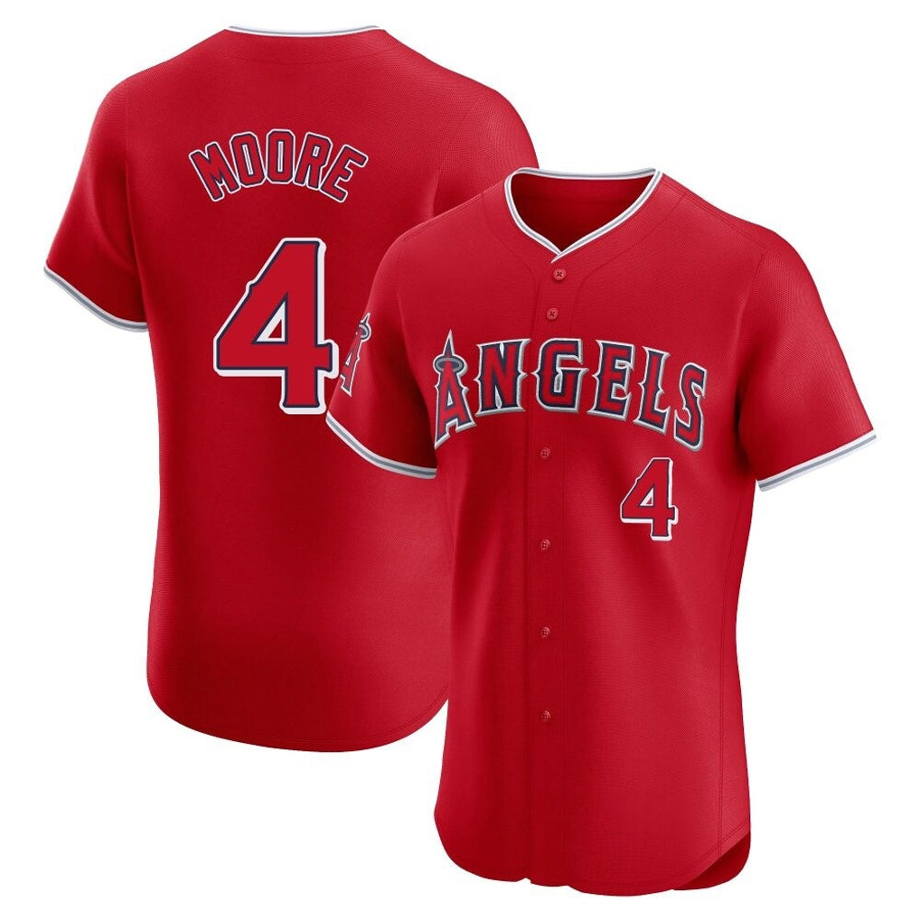 LA.Angels #4 Christian Moore Player Red Home Limited Elite Fdoa Stitched Jerseys
