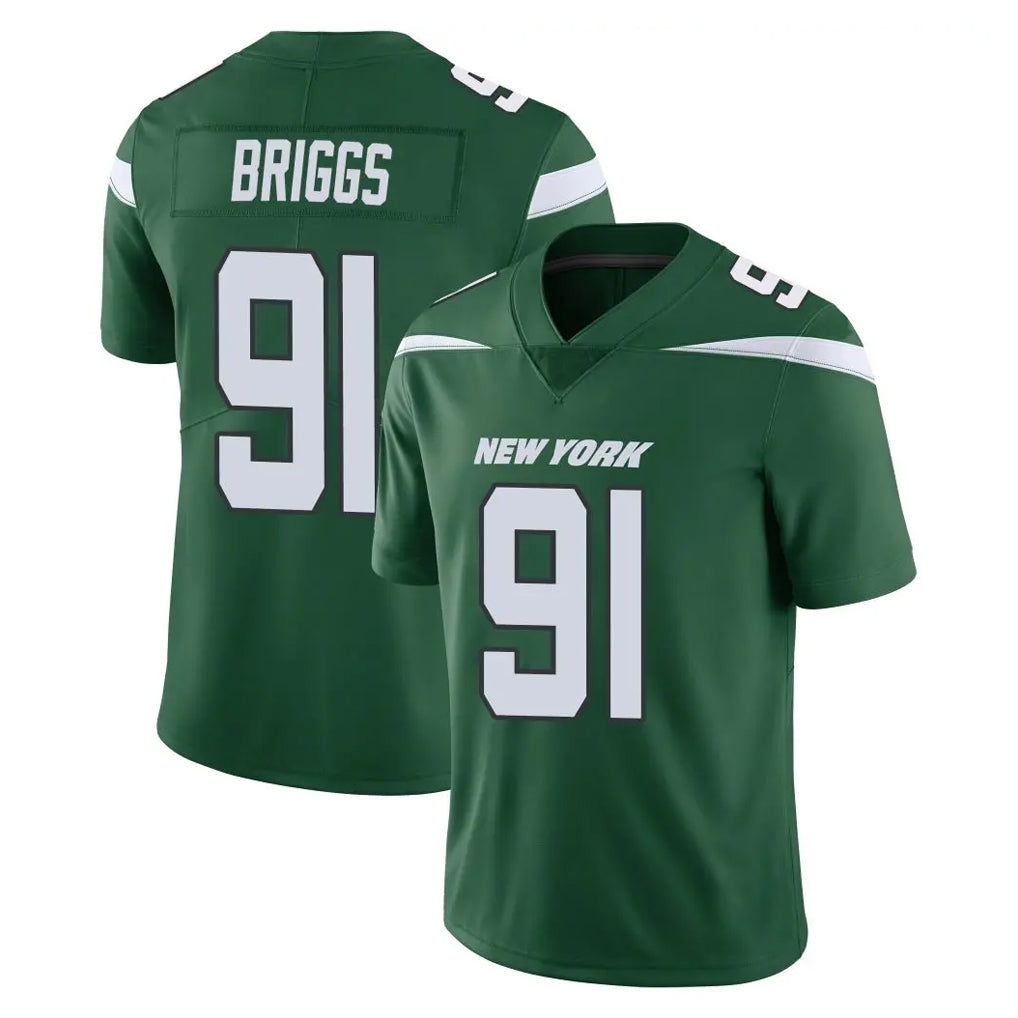 NY.Jets #91 Jowon Briggs Player Green Limited Vapor Home Game Gdoa Stitched Jerseys