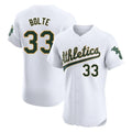Athletics #33 Henry Bolte Player White Limited Elite Home Game Gdoa Stitched Jerseys