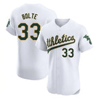 Athletics #33 Henry Bolte Player White Limited Elite Home Game Gdoa Stitched Jerseys