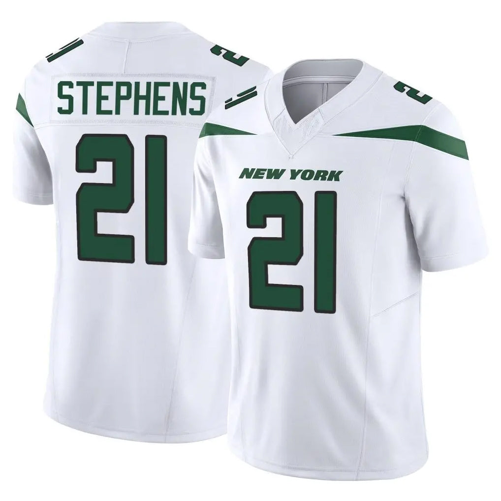NY.Jets #21 Brandon Stephens Player White Limited Vapor F.U.S.E. Home Game Gdoa Stitched Jerseys