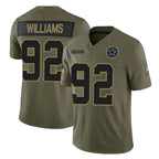 D.Cowboys #92 Quinnen Williams Player Olive 2025 Salute to Service Limited Home Game Gdoa Stitched Jerseys