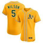 Athletics #5 Jacob Wilson Player Gold Limited Elite Home Game Gdoa Stitched Jerseys