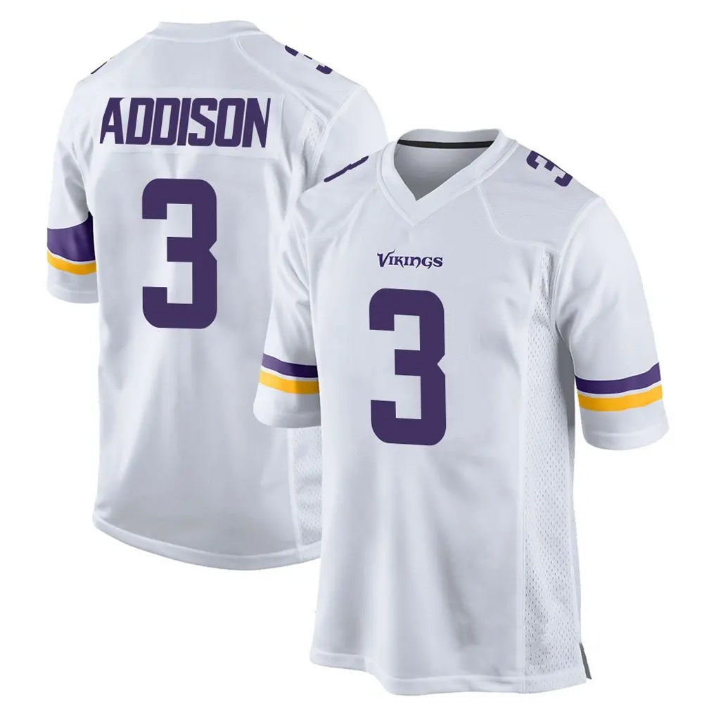 M.Vikings #3 Jordan Addison Player White Home Game Gdoa Stitched Jerseys