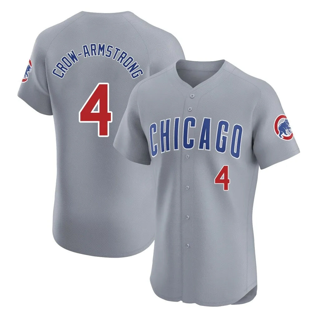 C.Cubs #4 Pete Crow-Armstrong Player Gray Road Limited Elite Home Gdoa Stitched Jerseys