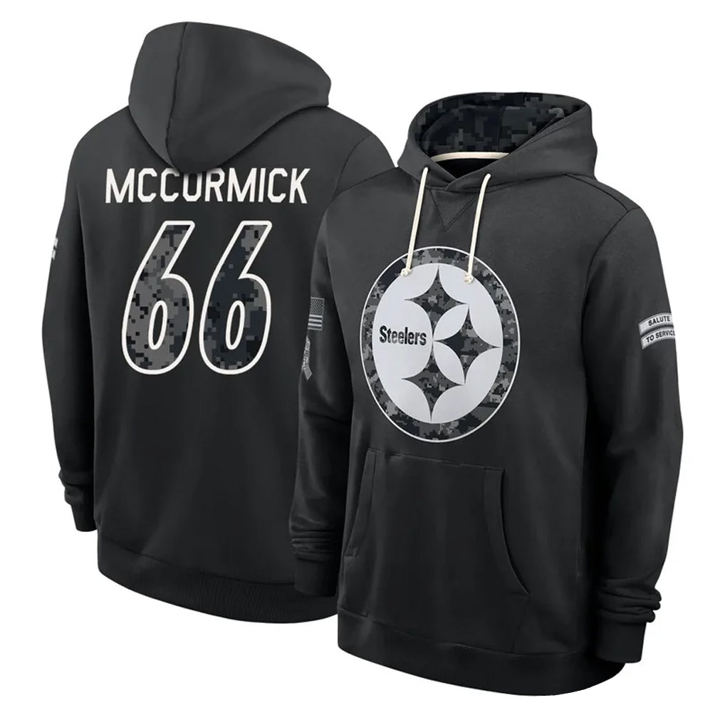 P.Steelers #66 Mason McCormick Player 2026 Black Logo Pullover Hoodies Limited Game Gdoa Stitched Jerseys