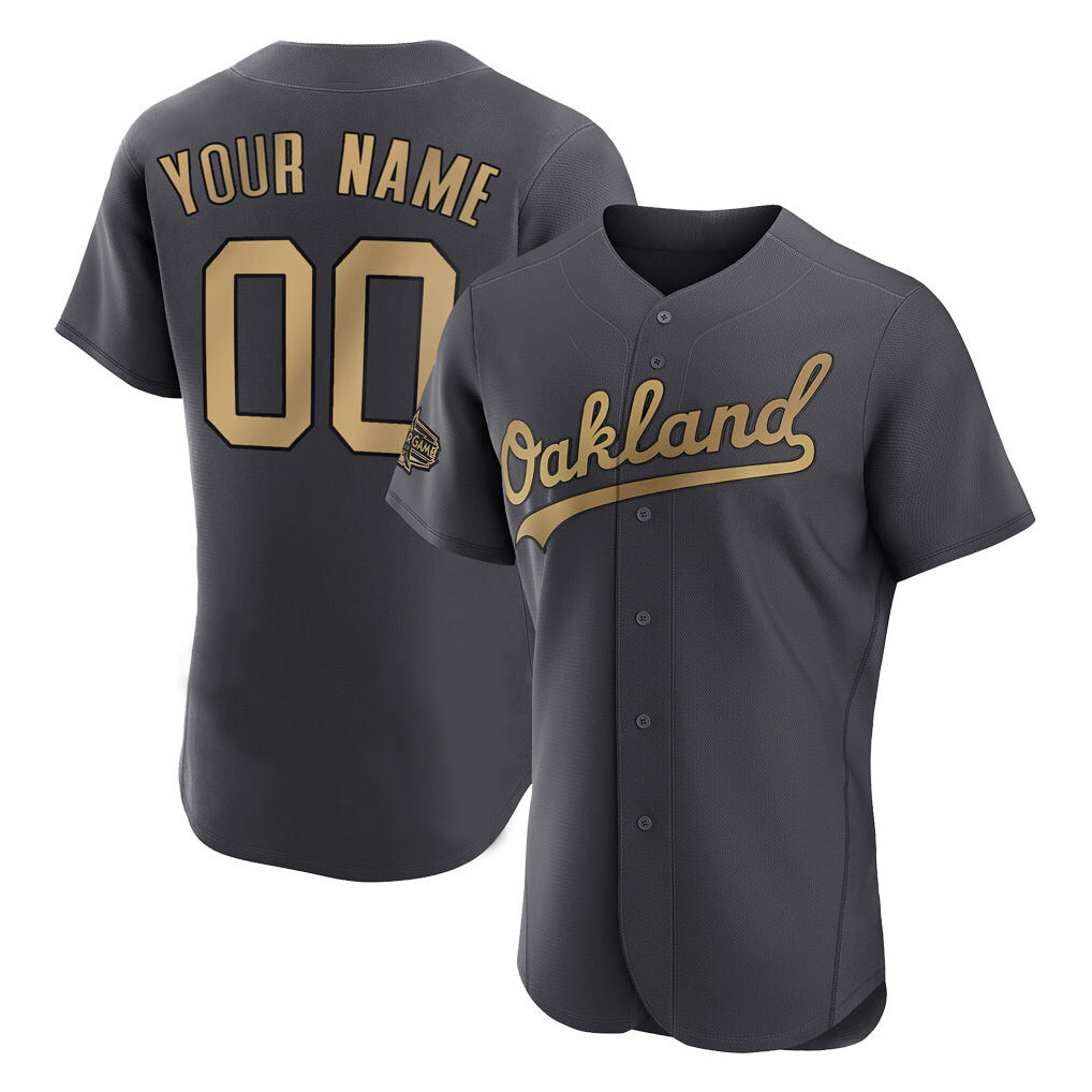 Custom Athletics Charcoal All-Star Limited Elite Home Game Any name & number Gdoa Stitched Jerseys