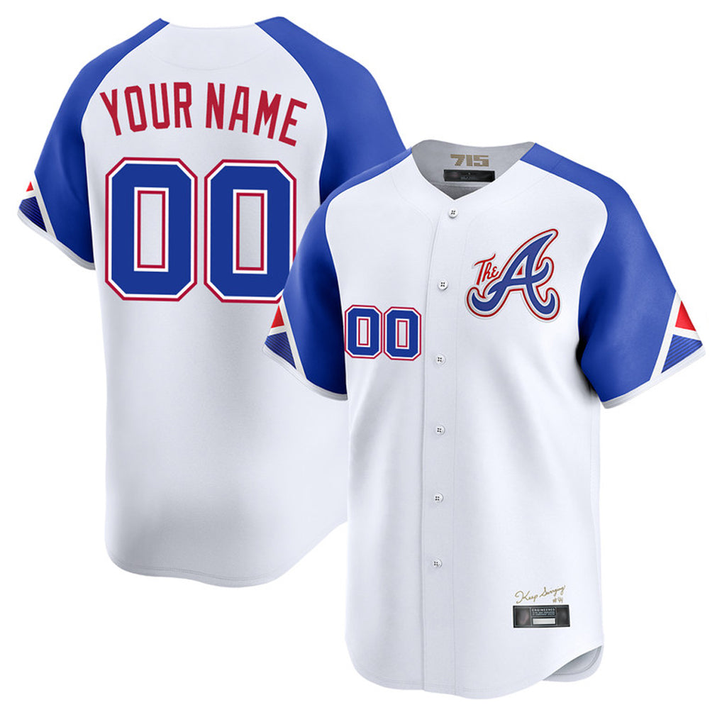 Custom A.Braves White City Connect Limited Home Game Any Name & Number Gdoa Stitched Jerseys