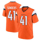 D.Broncos #41 Drew Sanders Player Orange Home Game Gdoa Stitched Jerseys