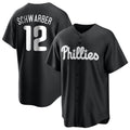 P.Phillies #12 Kyle Schwarber Player Black Alt Fashion Home Game Fdoa Stitched Jerseys