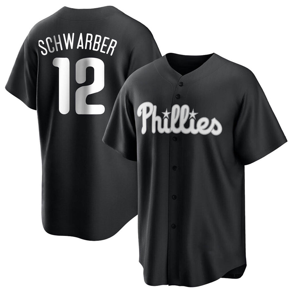 P.Phillies #12 Kyle Schwarber Player Black Alt Fashion Home Game Fdoa Stitched Jerseys