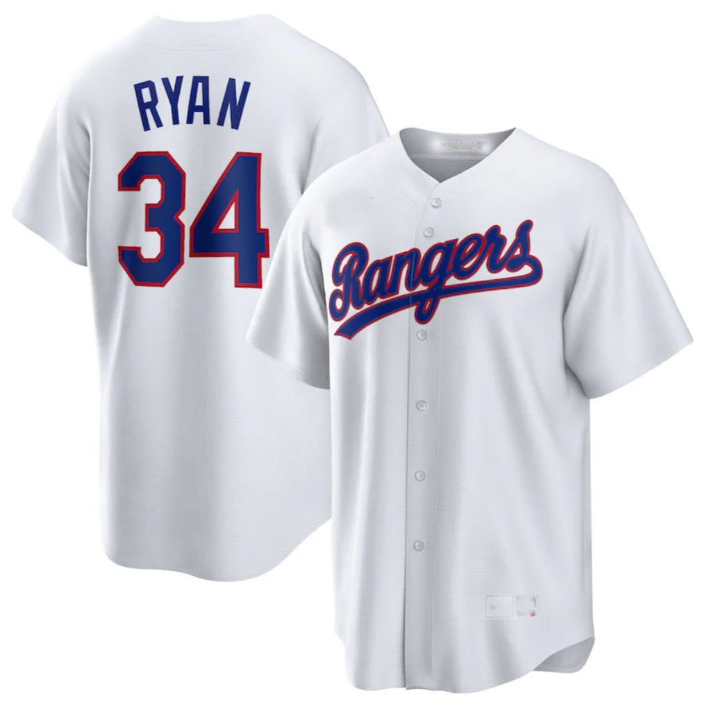 T.Rangers #34 Nolan Ryan Player White Home Game Fdoa Stitched Jerseys