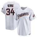 S.Diego Padres #34 Michael King Player White Cooperstown Collection Limited Home Fdoa Stitched Jerseys