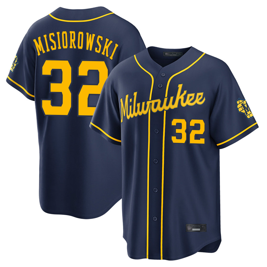 M.Brewers #32 Jacob Misiorowski Player Navy Home Stadium Game Fdoa Stitched Jerseys