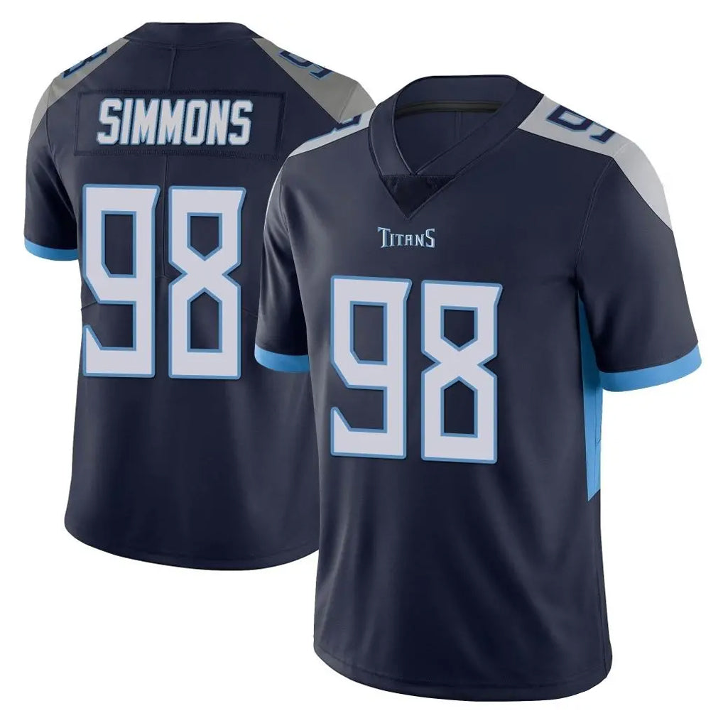 T.Titans #98 Jeffery Simmons Player Navy Limited Vapor Untouchable Home Game Gdoa Stitched Jerseys