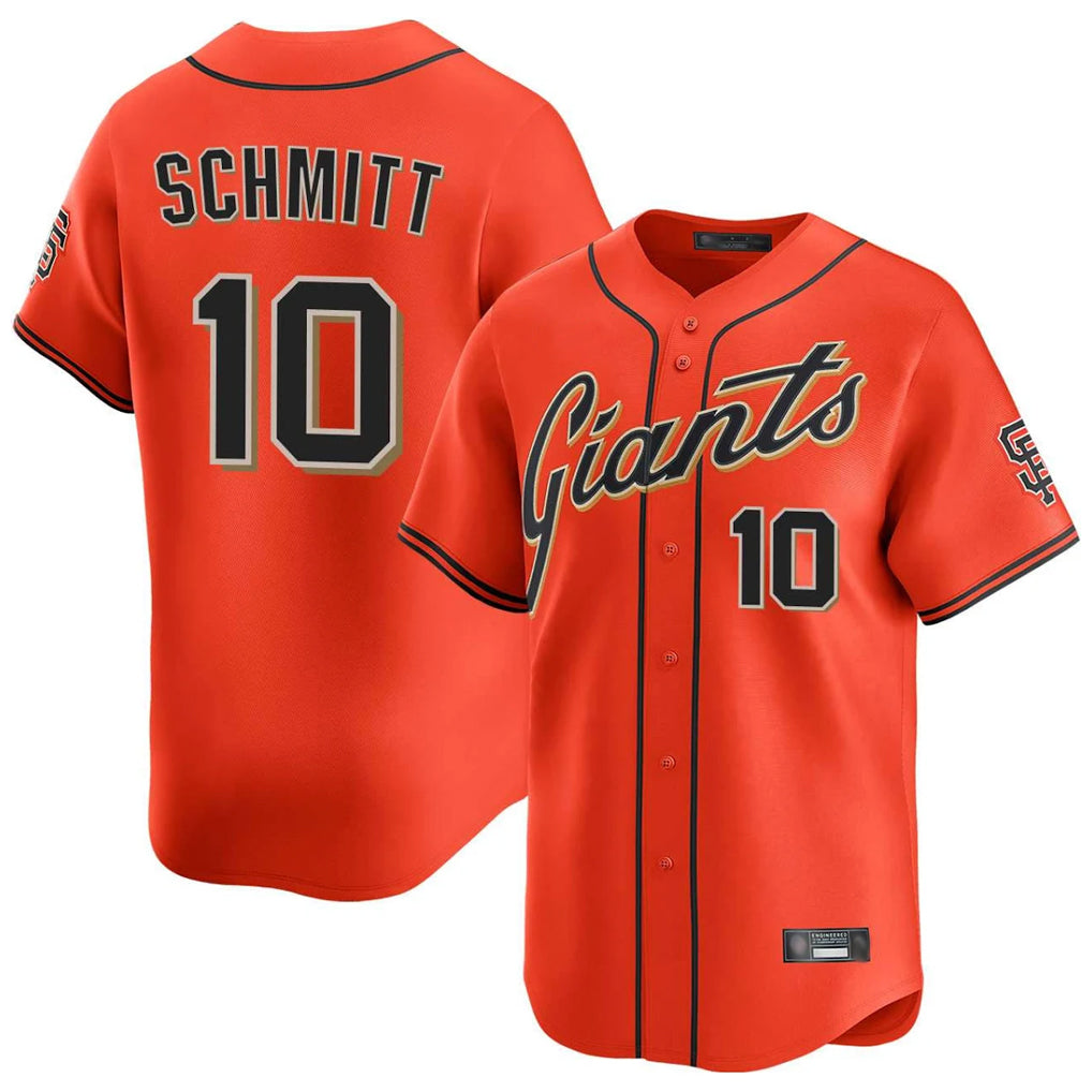SF.Giants #10 Casey Schmitt Player Orange Home Limited Fdoa Stitched Jerseys