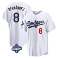 LA.Dodgers #8 Enrique Hern¨¢ndez Player Gold White World Series Meet 2026 Collection Stadium Limited Fdoa Stitched Jerseys