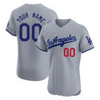 Custom LA.Dodgers Gray Limited Elite Home Game Any Name & Number Gdoa Stitched Jerseys