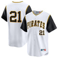 P.Pirates #21 Roberto Clemente Player White Throwback Cooperstown Limited Fdoa Stitched Jerseys