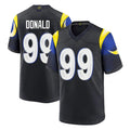 LA.Rams #99 Aaron Donald Player Black Midnight Rivalries Collection Home Game Gdoa Stitched Jerseys