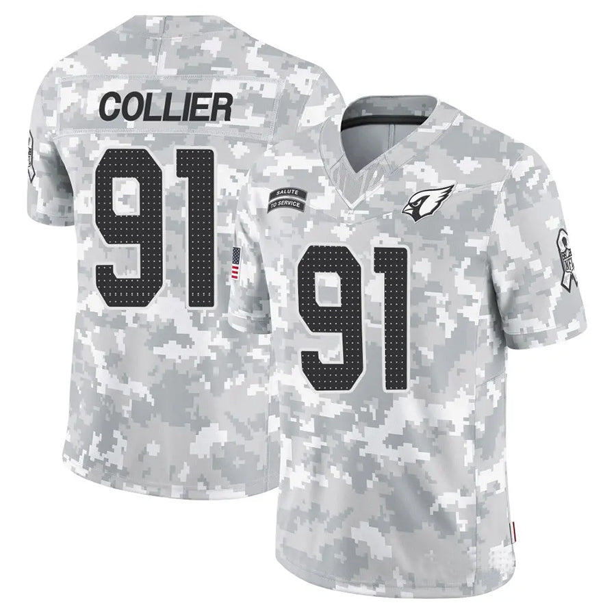 A.Cardinals #91 L.J. Collier Player Camo Salute to Service Limited Gdoa Stitched Jerseys