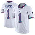 NY.Giants #1 Malik Nabers Player White Color Rush Home Game Gdoa Stitched Jerseys