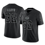 GB.Packers #32 MarShawn Lloyd Player Black Reflective Limited Home Game Gdoa Stitched Jerseys